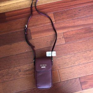 Burgundy GUESS crossbody bag